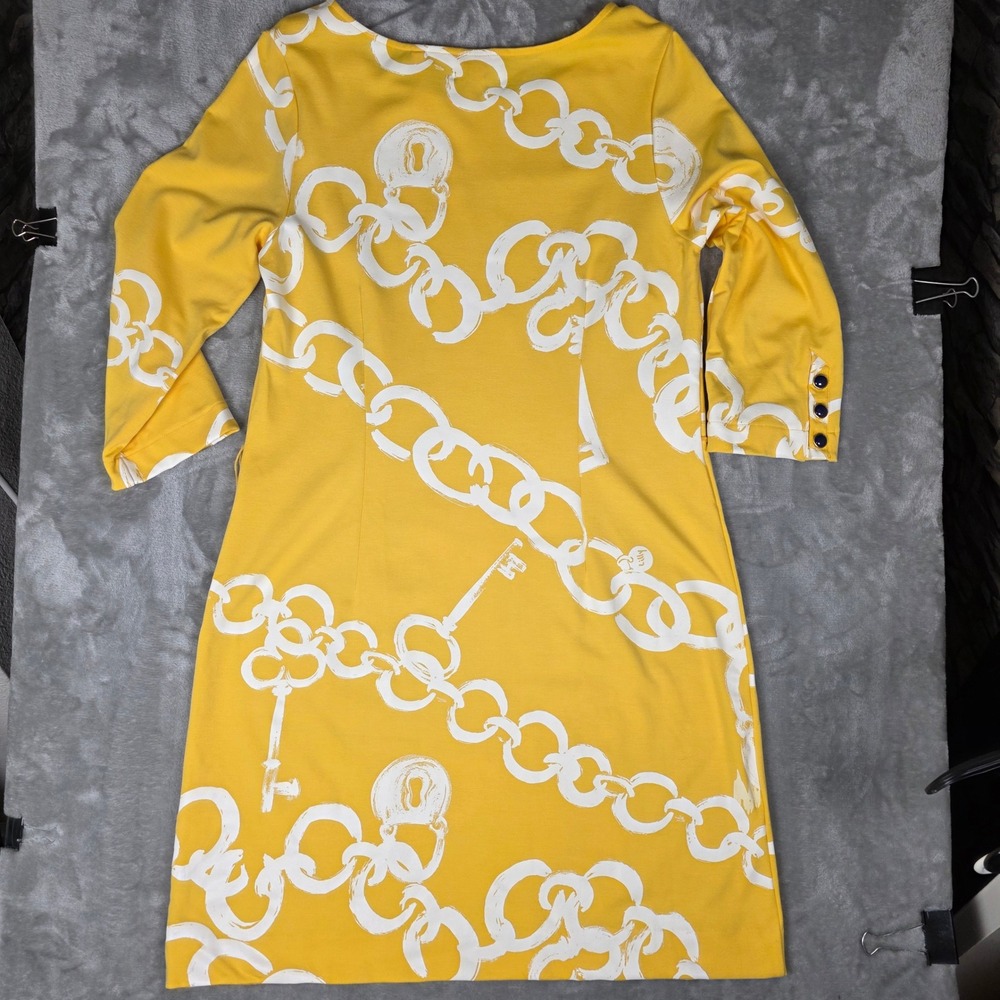 Lilly Pulitzer Yellow & White Chain Print Midi Dress - Picture 6 of 12